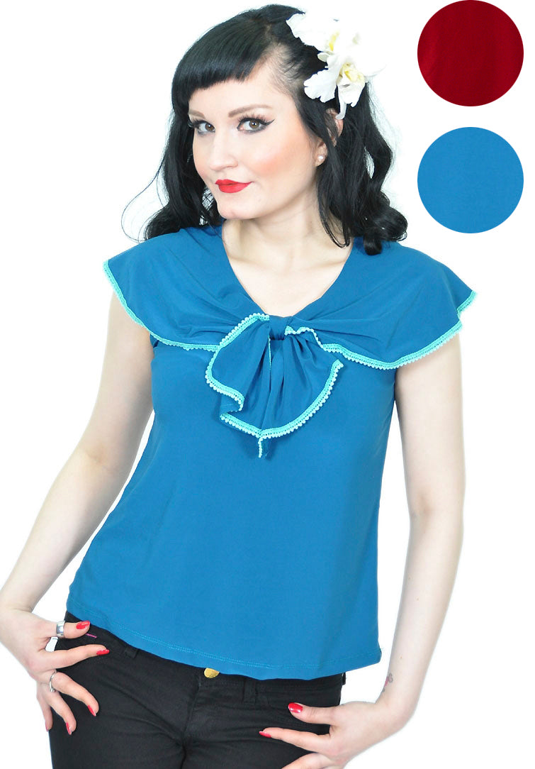 Cute_SAILOR_COLLAR_Knot_Volant_Basic_SHIRT_Top_kollqGqzWPaVstG85