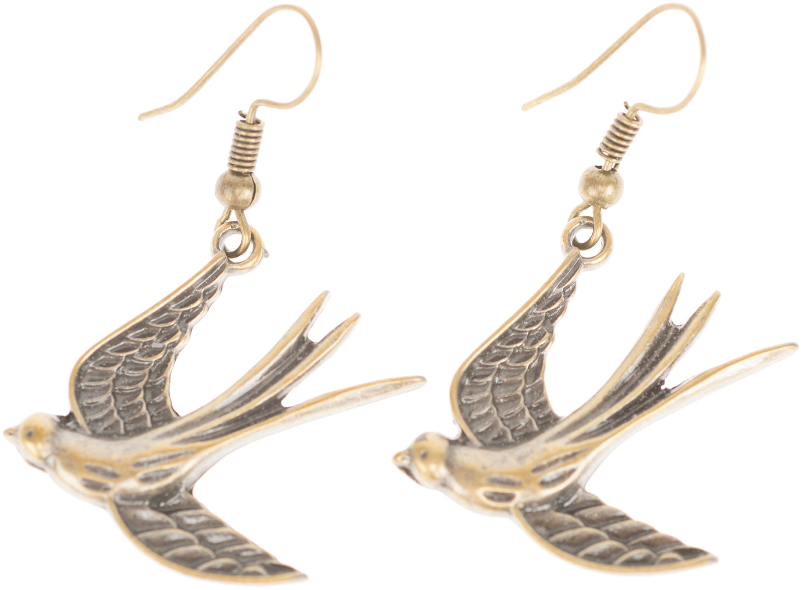 Cute_SCHWALBEN_Vintage_SWALLOW_Ohrringe_OHRHaeNGER_-_Altgoldfarben-1