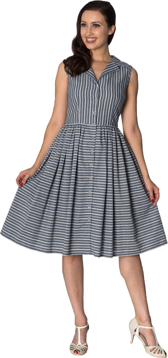 Dancing_Days_BRIGHTON_PIER_Vintage_Striped_STREIFEN_Collar_Retro_Dress_KLEID-2