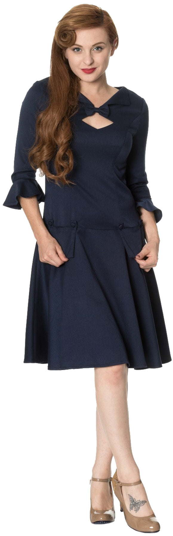 Dancing_Days_EVERLASTING_RETRO_Uniform_Vintage_dreiviertel_Arm_Dress_KLEID_-_Nachtblau_kioller_kirsche_1