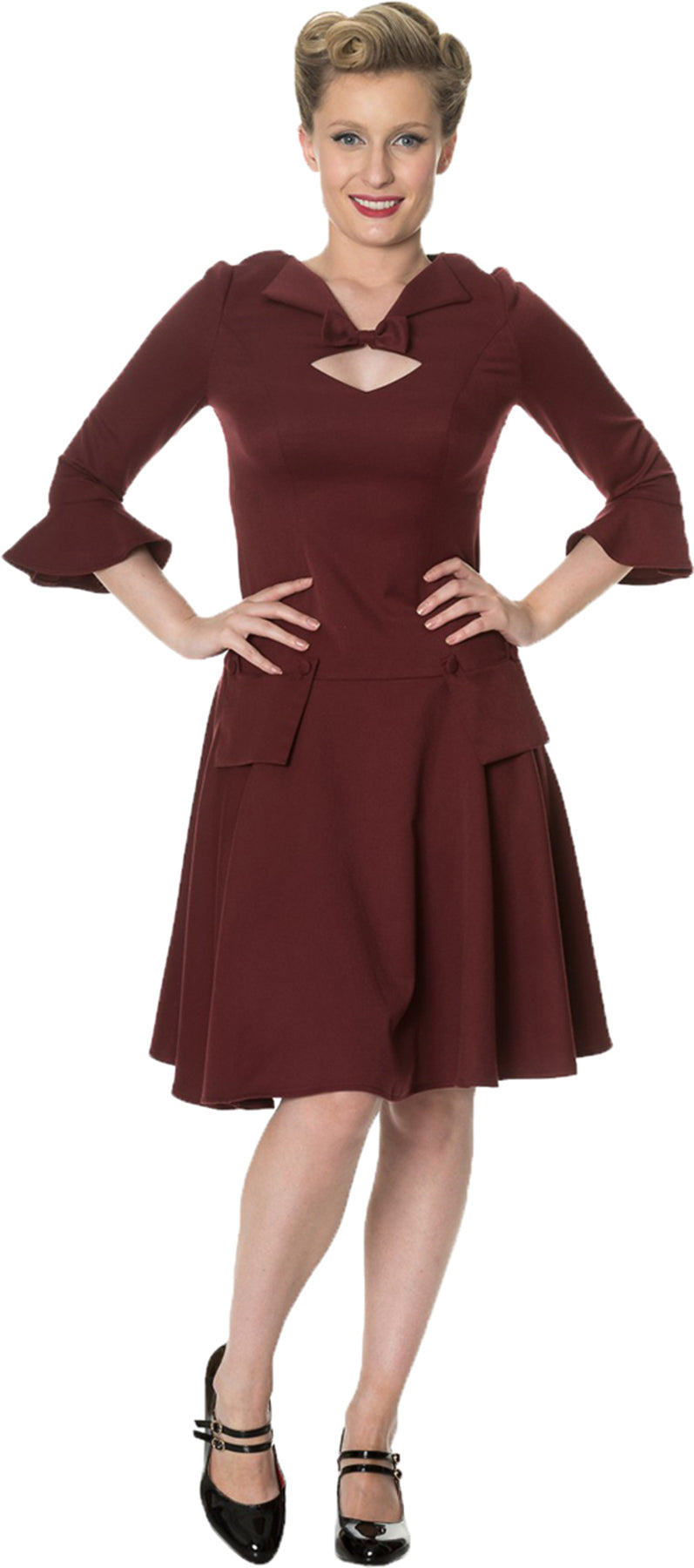 Dancing_Days_EVERLASTING_Uniform_Vintage_3_4_Arm_Dress_KLEID_Bordeaux_killer_kirsche