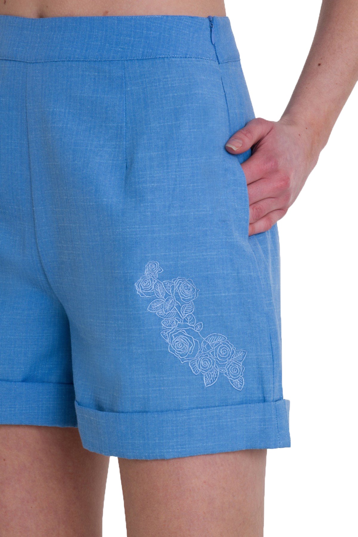 Dancing_Days_FLORAL_DAYS_Rosen_Stick_50s_High_Waist_SHORTS_Kurze_Hose_BLAU_Plus_Size_Killer_Kirsche-3