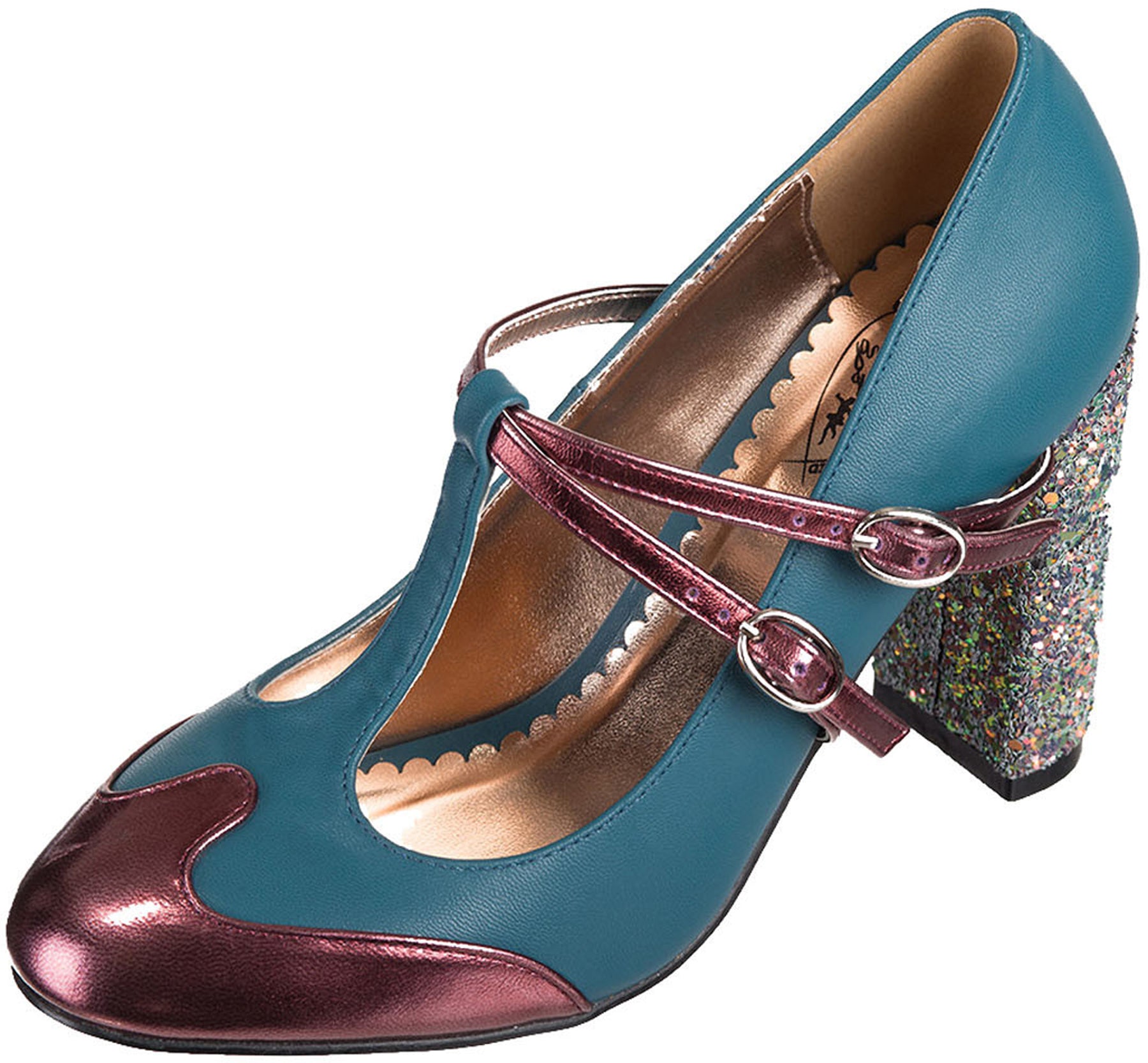 Dancing_Days_MODERN_LOVE_Vintage_Glam_GLITTER_T-Strap_PUMPS_Schuhe_-_Teal_killer_kirsche