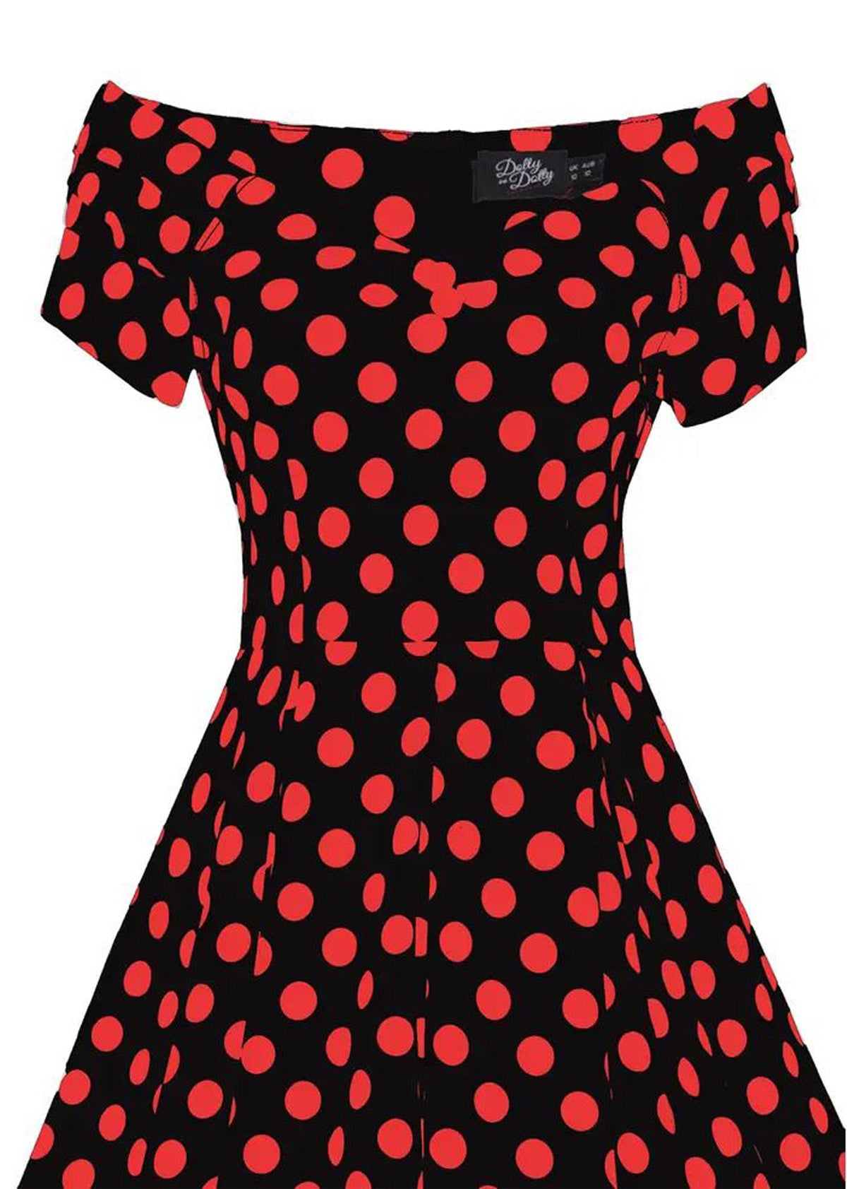 Dolly__Dotty_LILY_POLKA_DOT_50s_Pleated_VNeck_SWING_DRESS_Kleid_Schwarz-4