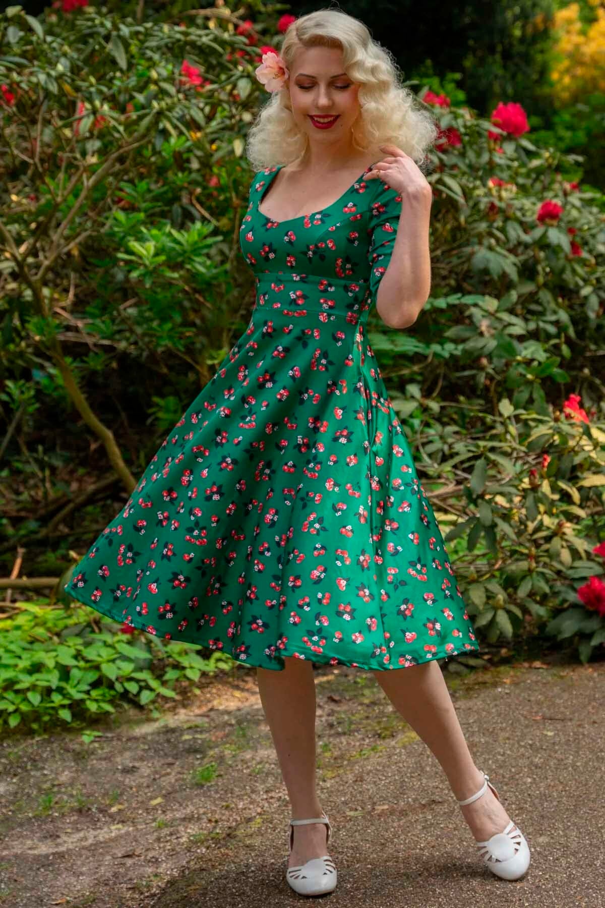 Dolly__Dotty_SCARLETTE_CHERRY_Vintage_Kirschen_50s_Retro_Swing_Dress_KLEID_-_Smaragdgruen-2