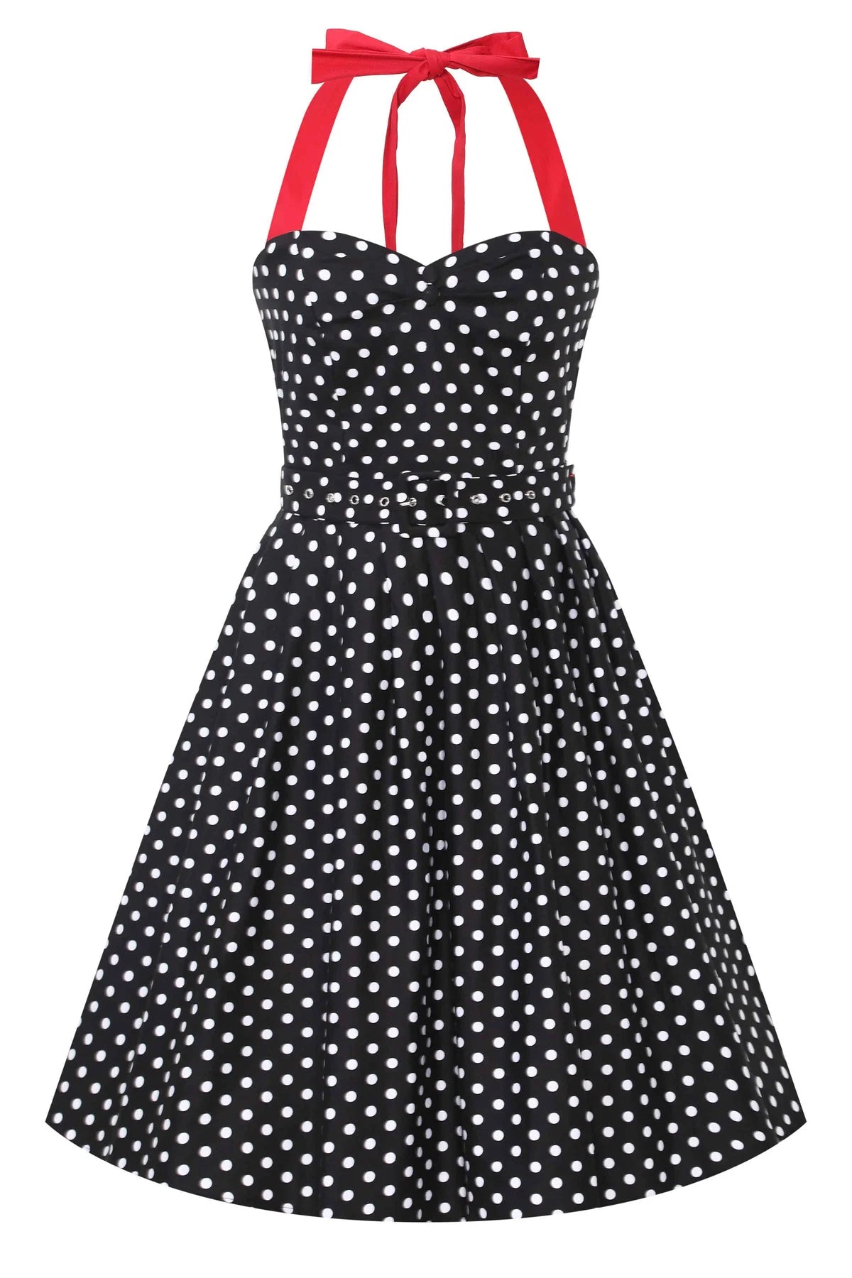 Dolly__Dotty_SOPHIA_POLKA_DOT_Punkte_Halterneck_Swing_Dress_Retro_KLEID_-_Schwarz-3
