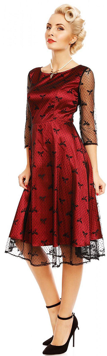 Dolly_and_Dotty_ANASTASIA_Retro_BOW_LACE_Polka_Dot_3_4_Arm_Dress_KLEID-3pCaNyFR3hiTyM