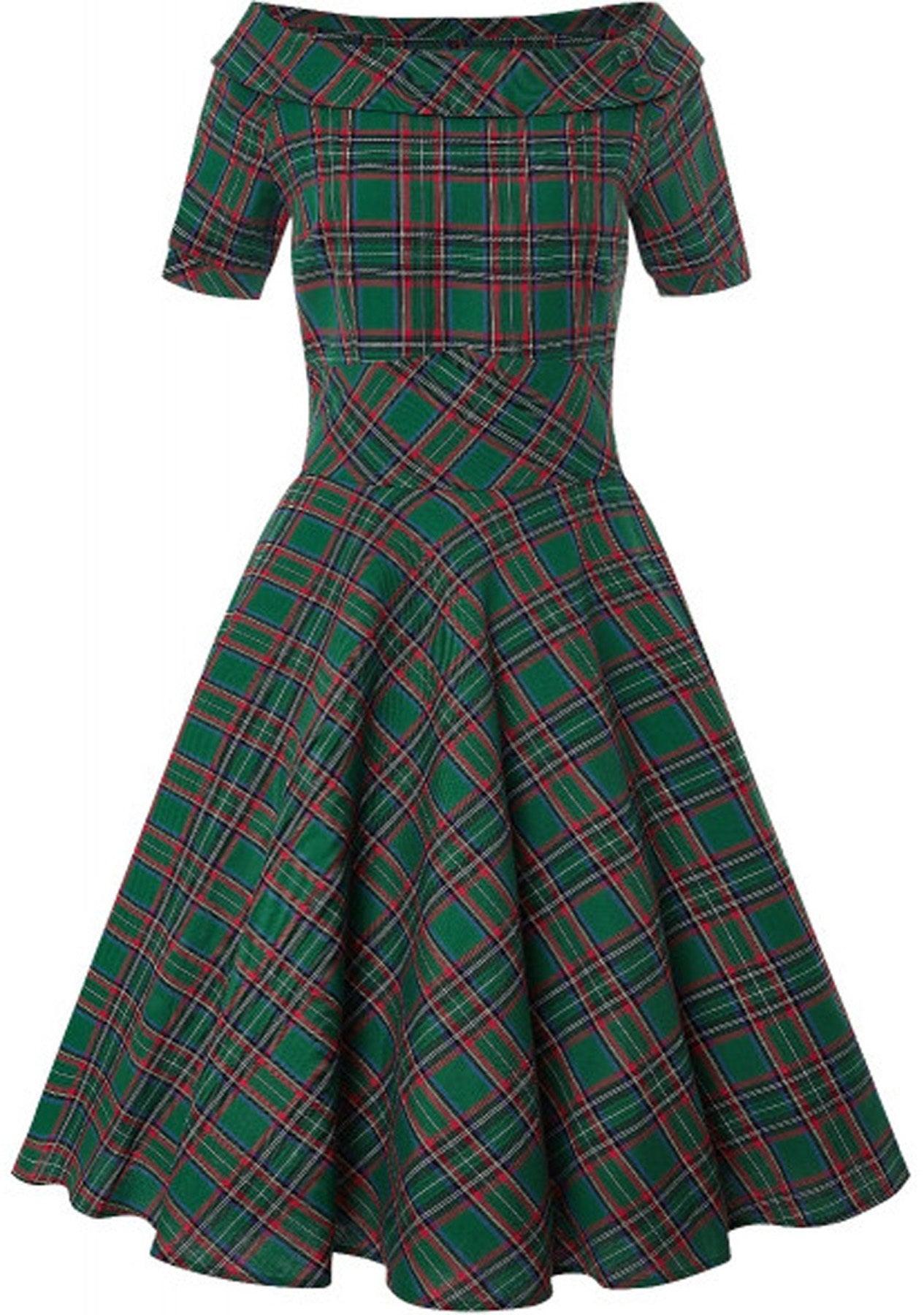 Dolly_and_Dotty_DARLENE_50s_CHECK_Karo_TARTAN_Kurzarm_KLEID_Swing_Dress_killer_kirscheutq9gB0BdT16O
