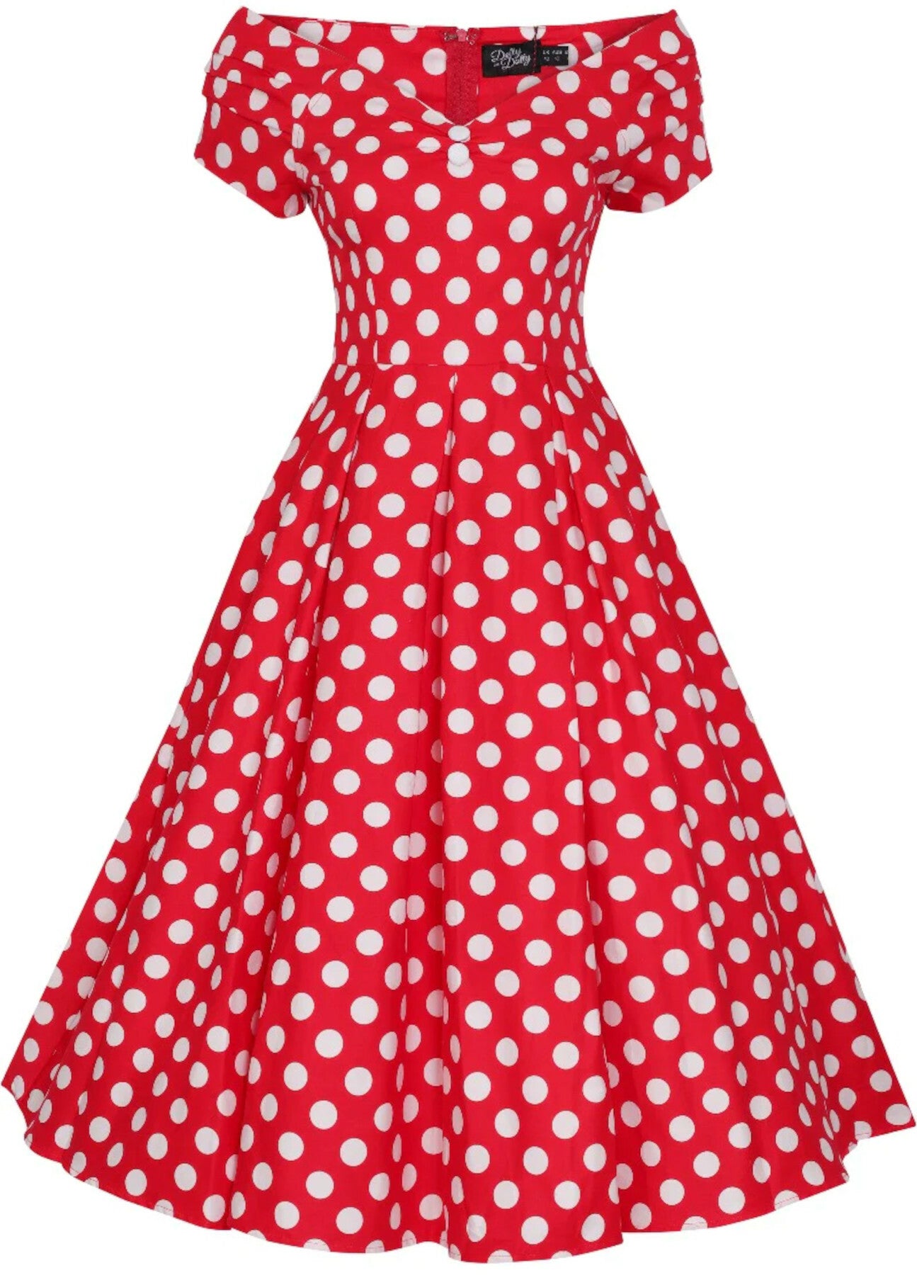 Dolly_and_Dotty_LILY_50s_POLKA_DOT_Pleated_V-Neck_SWING_DRESS_Kleid_Rot_killer_kirsche_1