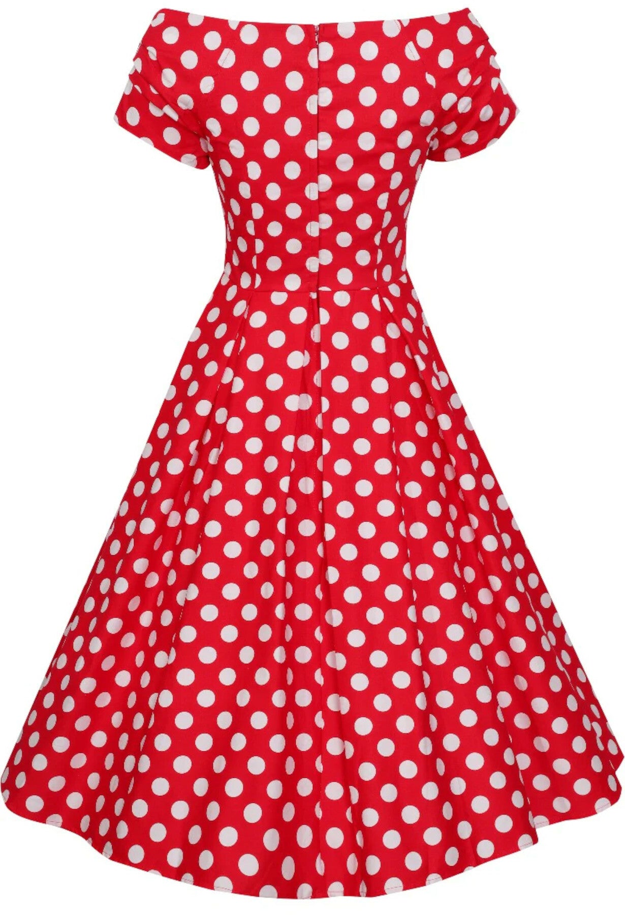 Dolly_and_Dotty_LILY_50s_POLKA_DOT_Pleated_V-Neck_SWING_DRESS_Kleid_Rot_killer_kirsche_3