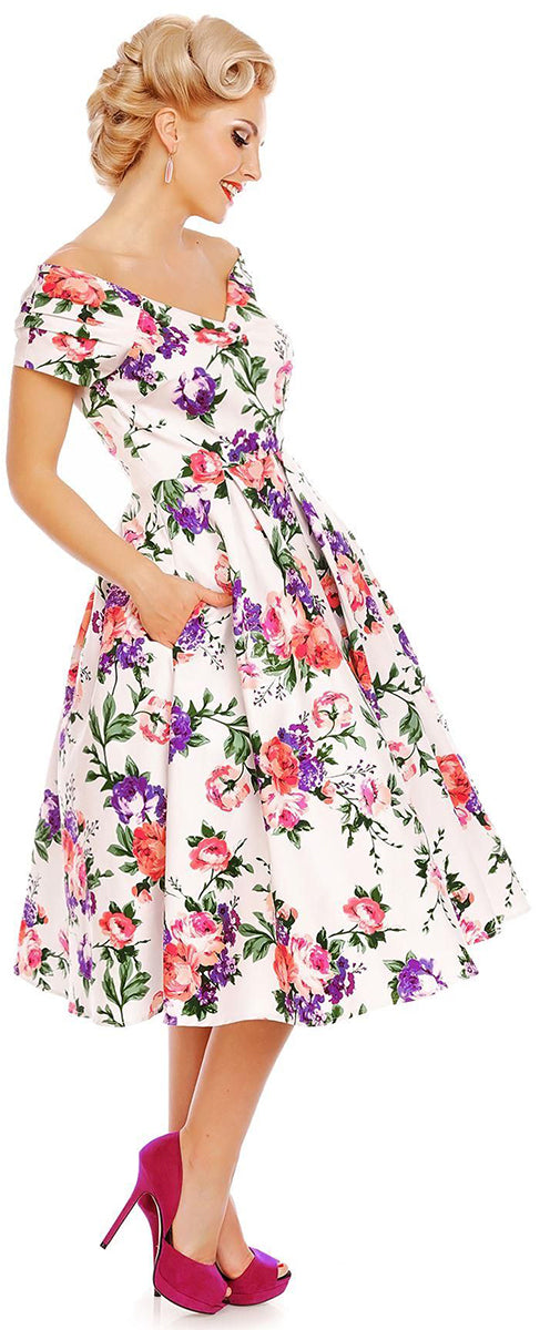 Dolly_and_Dotty_Lielly_Vintage_PLEATED_Floral_Blumen_SWING_Dress_Kleid-2