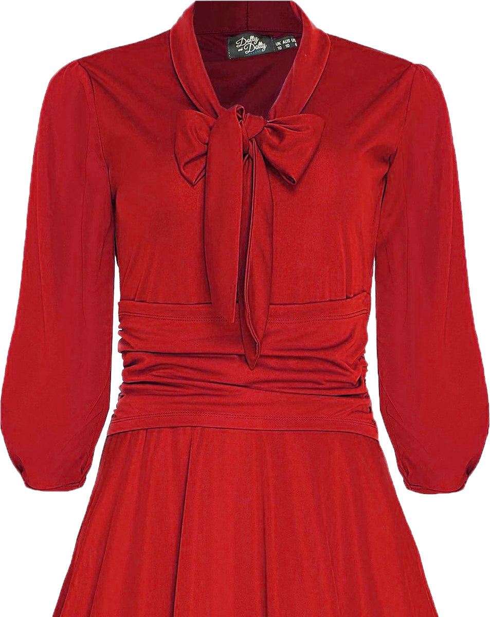 Dolly_and_Dotty_SANDRA_Vintage_BOW_TIE_Schluppenkragen_SWING_DRESS_Kleid_Rot-2