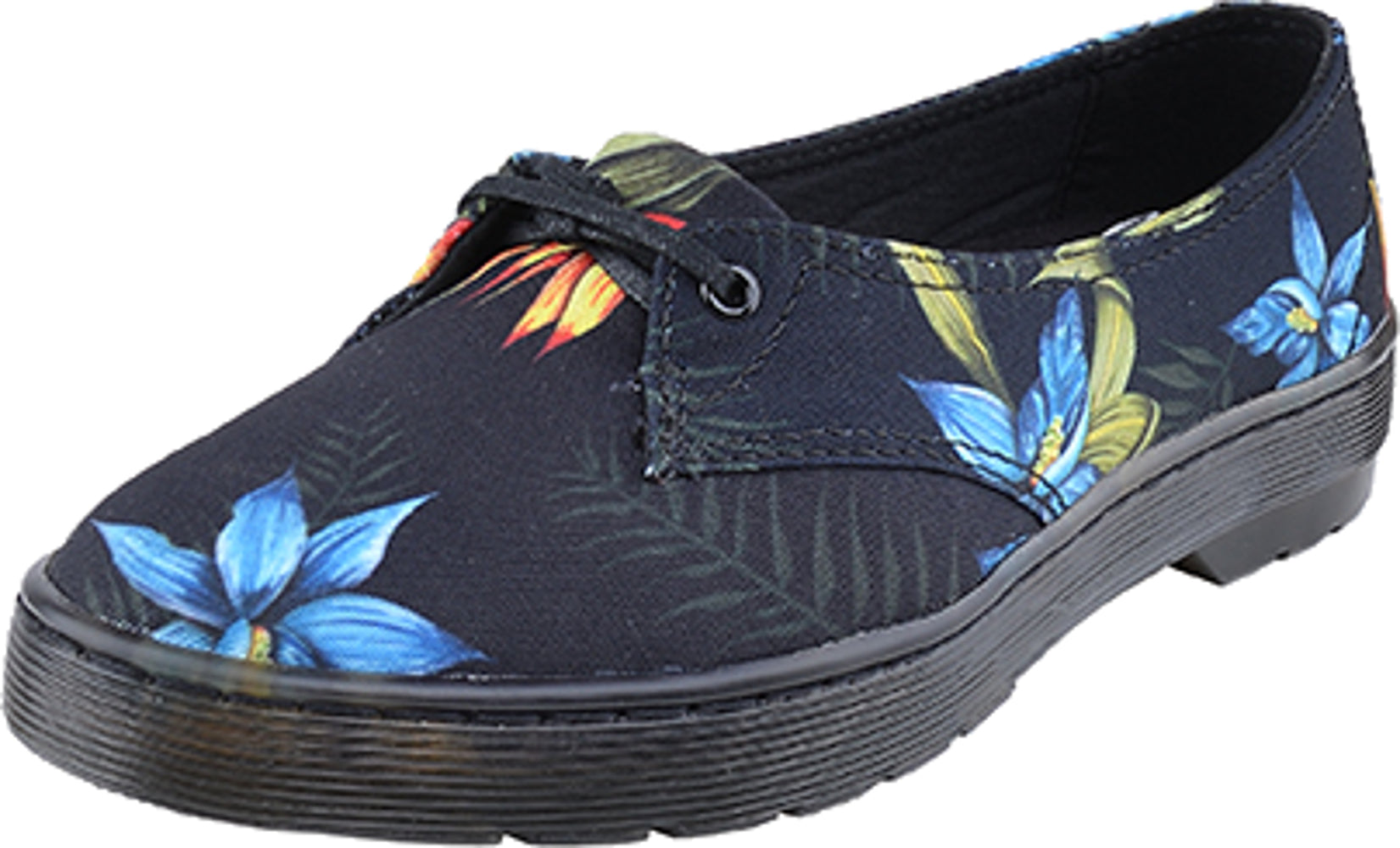 Dr-_Martens_MORADA_Hawaiian_Floral_1Eye_HALBSCHUHE_Schuhe_-_Blk