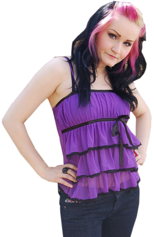 Durchscheinendes_TULLE_Vintage_Rueschen_Volant_TOp_lila