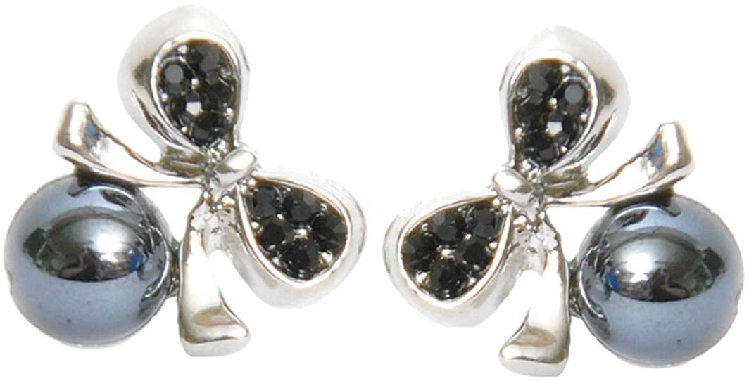 Edle_PEARL_Strass_BOW_Scheifen_Ohrstecker_-_SchwarzZjha25cGwHWdu