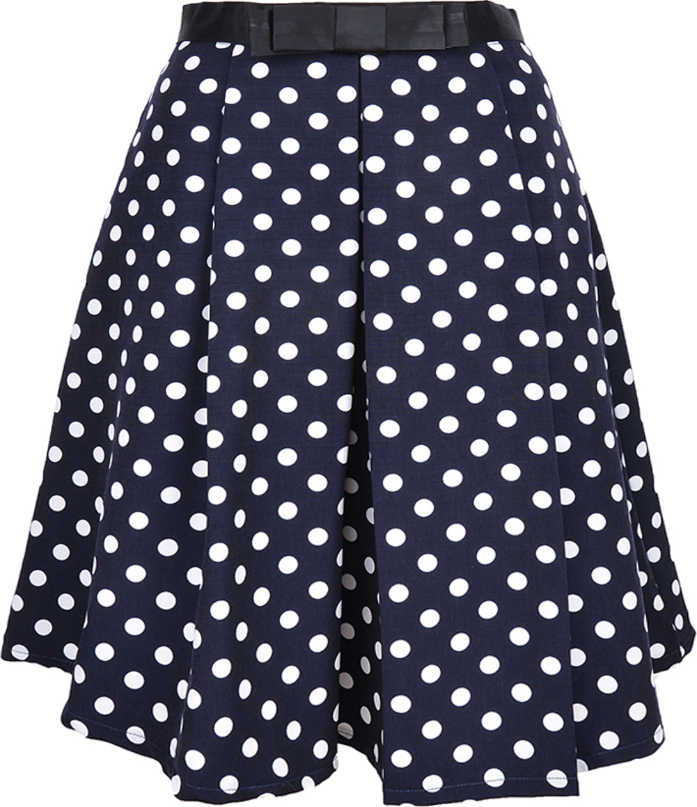 _Edler_POLKA_DOTS_Bow_50s_Punkte_Pin_Up_SWING_Skirt_Rock_-_Blau