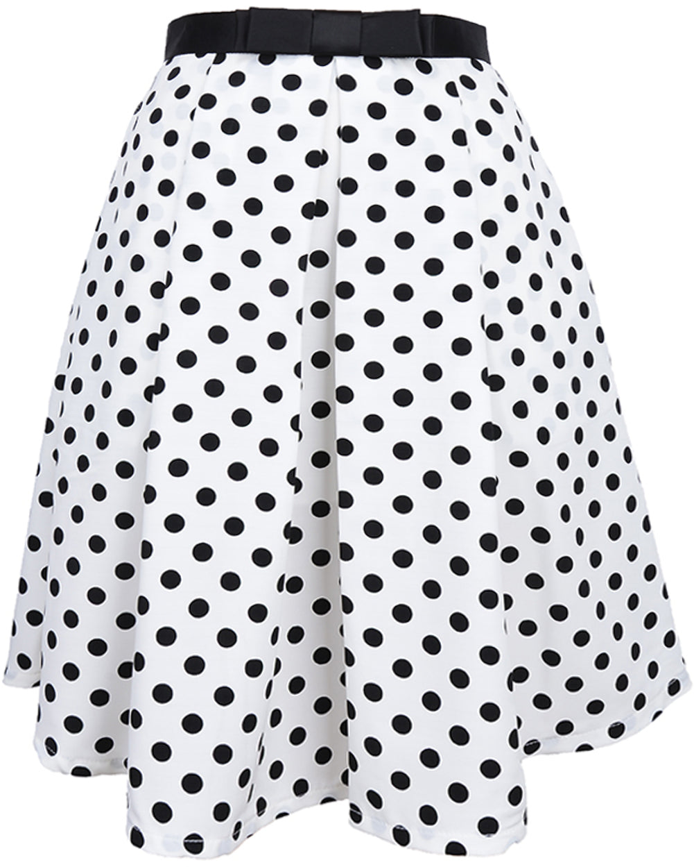 Edler_POLKA_DOTS_Bow_50s_Punkte_Pin_Up_SWING_Skirt_Rock_-_Weiss