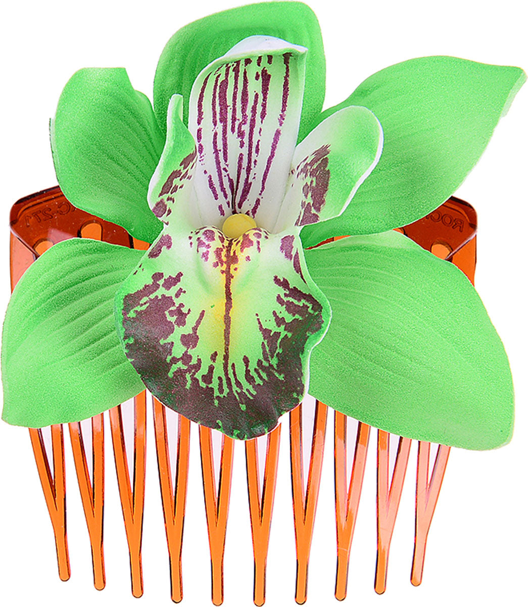 Edler_Tiki_ORCHIDEEN_Flower_Blueten_Haarkamm_gruen_killer_kirschepzMratroArSV7