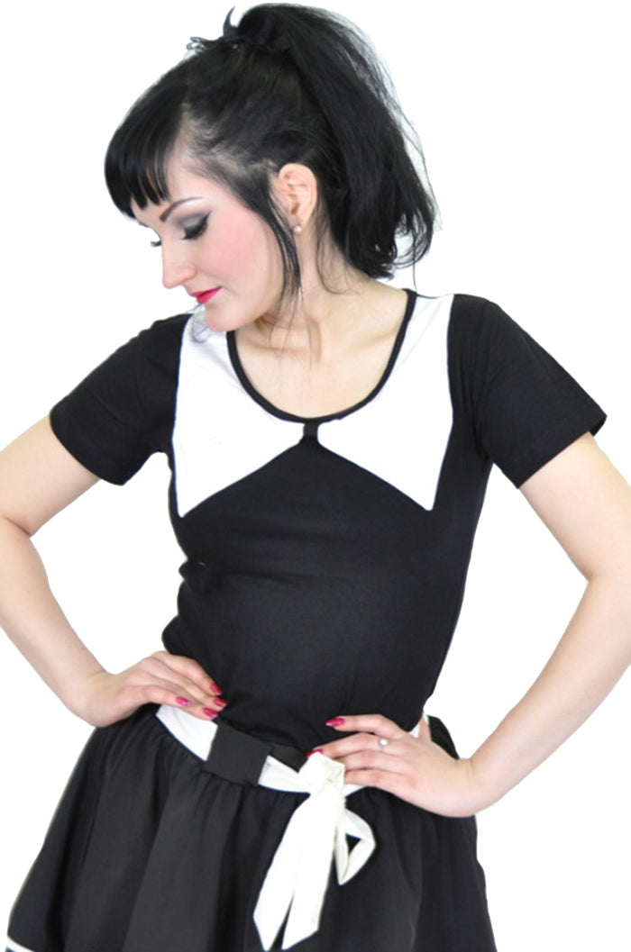 Edles_BURLESQUE_Schleifen_BOW_2-Tone_SHIRT_schwarz