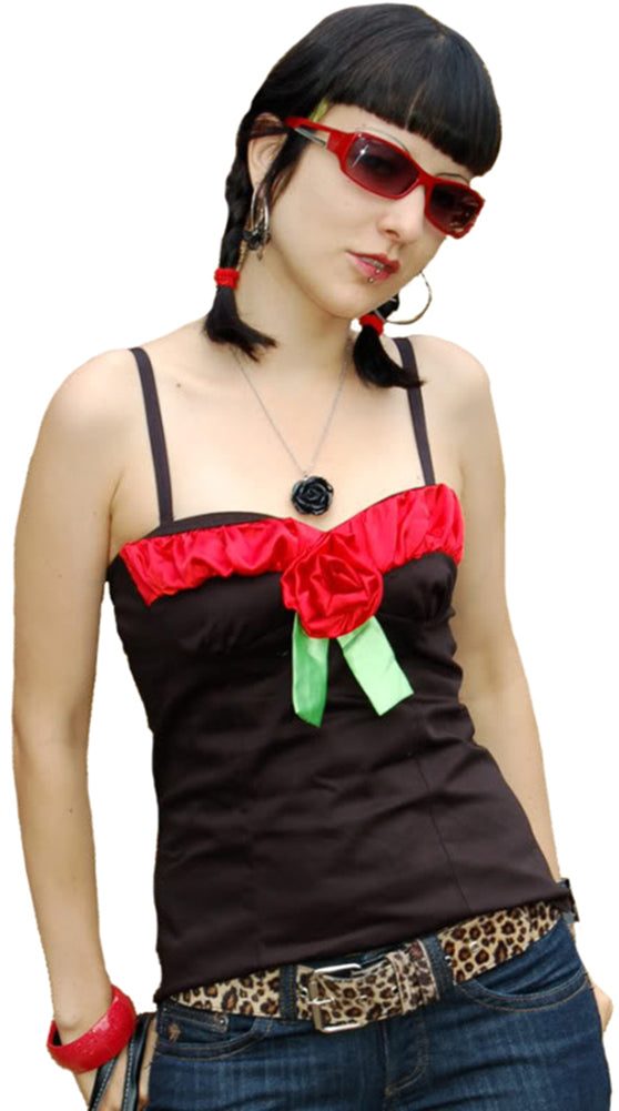 Edles_Red_Rose_ROSEN_Vintage_Corsage_Top_-_rot