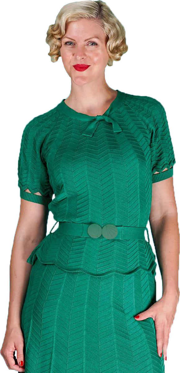 Emmy_DECO_DARLING_Vintage_ZIG_ZAG_Kurzarm_Oberteil_STRICK_SHIRT_Gruen-1