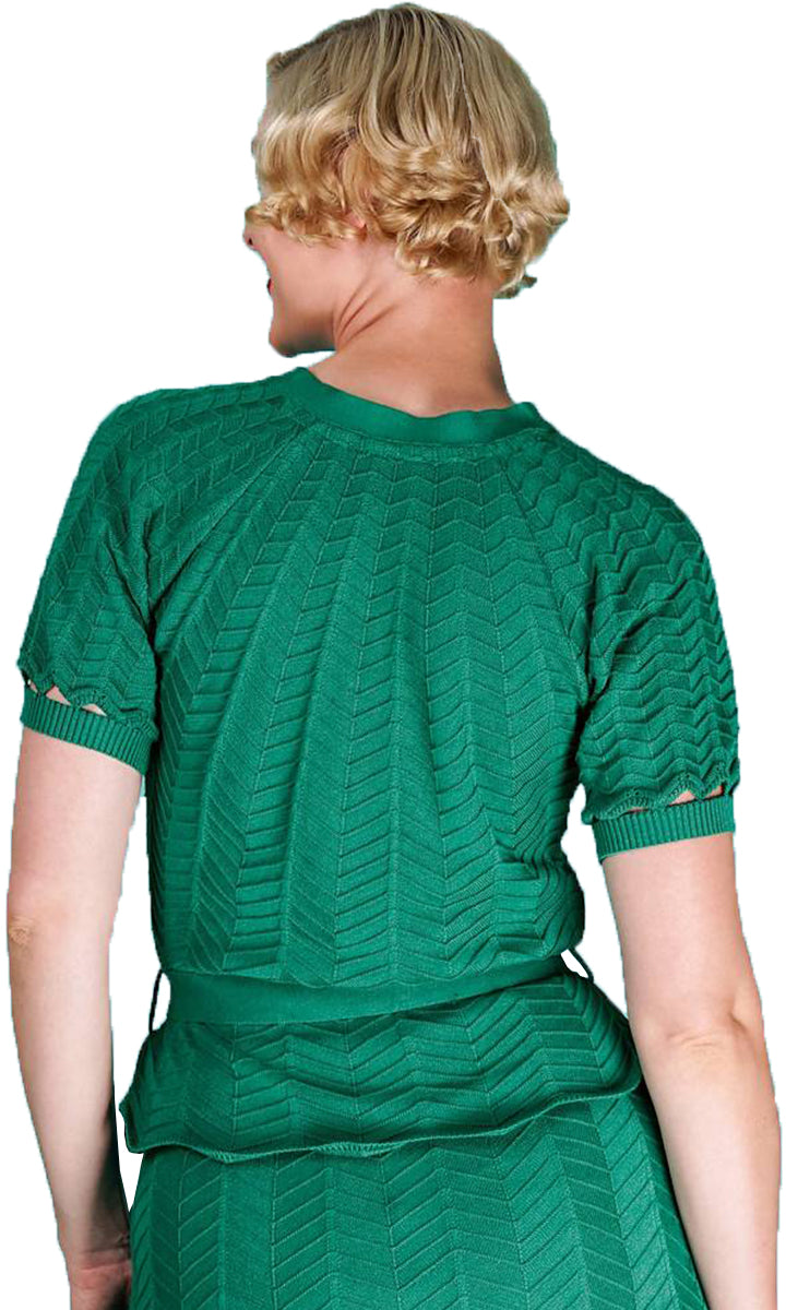Emmy_DECO_DARLING_Vintage_ZIG_ZAG_Kurzarm_Oberteil_STRICK_SHIRT_Gruen-2