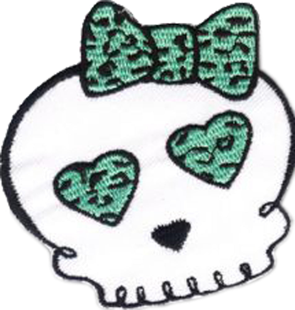GIRLIE_Skull_LEO_Bow_Aufnaeher_Patch_7cm_gruen16ZVdUheGbuXY