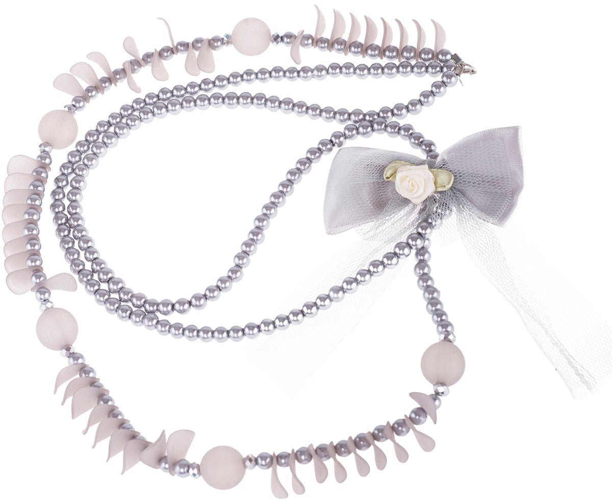 Grey_30s_Vintage_BOW_Perlen_SCHLEIFEN_Halskette