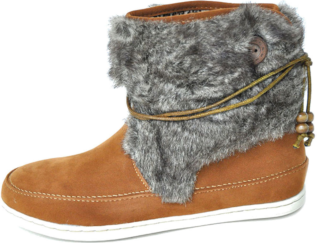 Halbhohe_FAKE_FUR_Velours_BOOTIES_Stiefel_-_Braun