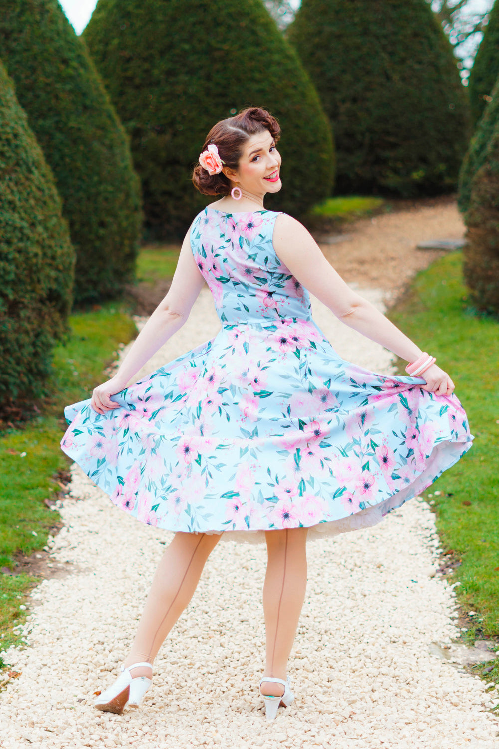 Hearts & Roses «Claudette Blossom» Vintage 50s Floral Blüten Swing Dress / Petticoatkleid