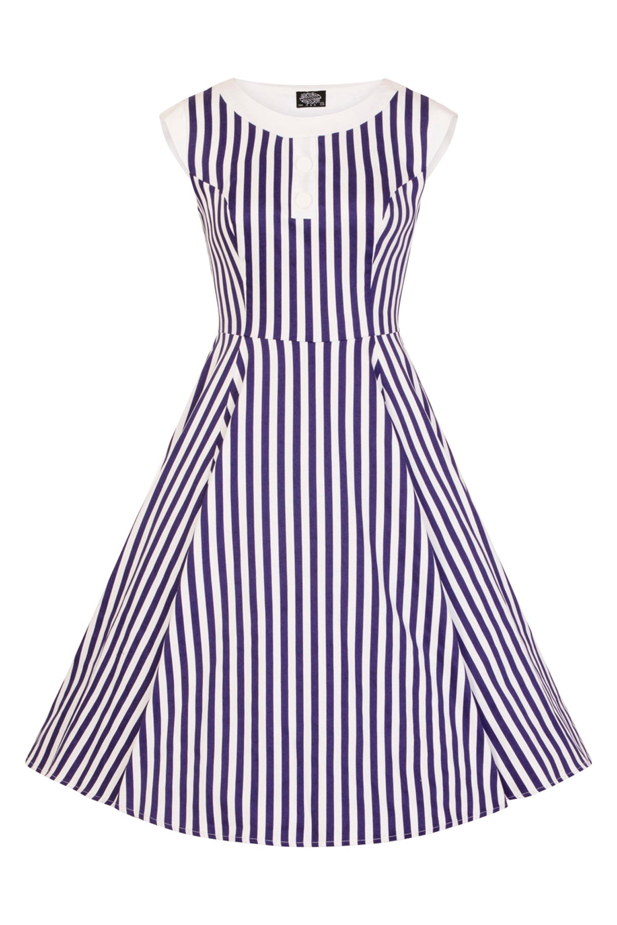 Hearts & Roses «Blue Stripe Hepburn» Vintage Streifen Sailor Swing Dress / Kleid