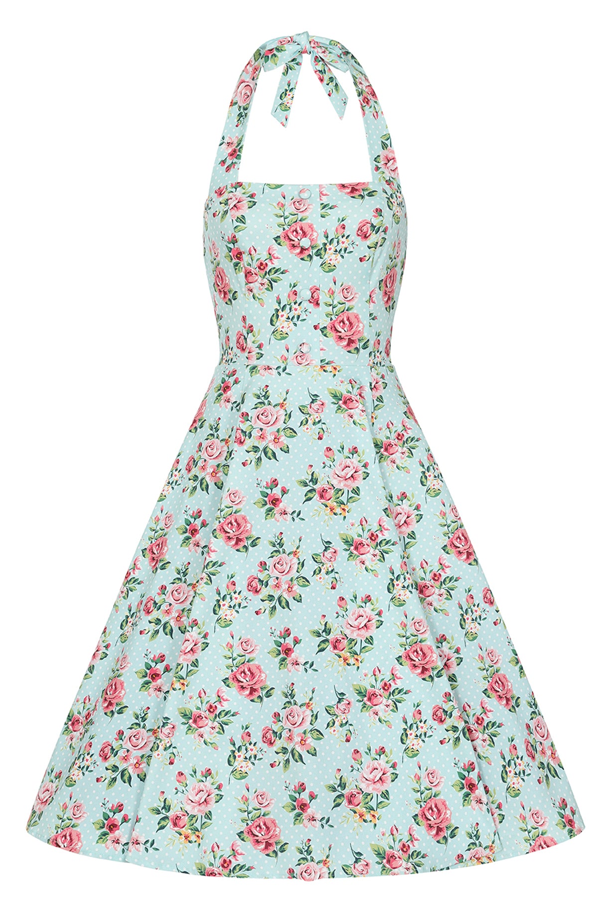 Hearts__Roses_HEIDI_FLORAL_Rosen_Punkte_Vintage_Neckholder_SWING_Dress_KLEID__Himmelblau-2