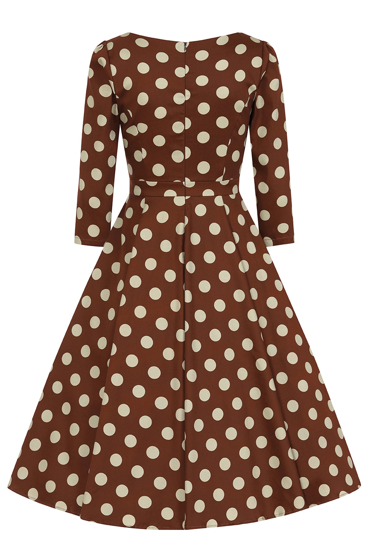 Hearts__Roses_ROBIN_POLKA_DOT_Vintage_Punkte_Pnktchen_50s_SWING_DRESS_Kleid__Braun-4