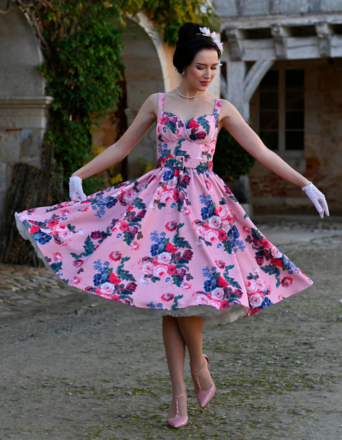 Hearts__Roses_ROSABELLE_BLOOM_Vintage_Classic_Roses_Retro_SWING_DRESS_Kleid_-_Rosa-2