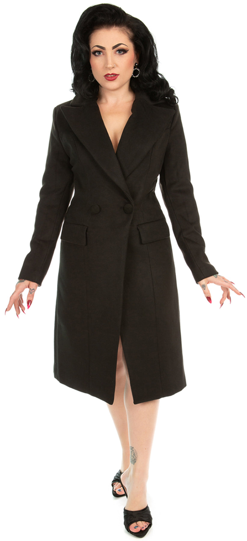 Hearts_and_Roses_ELOISE_Vintage_PLAIN_50s_Pin_Up_V-Neck_MANTEL_Coat_killer_kirsche