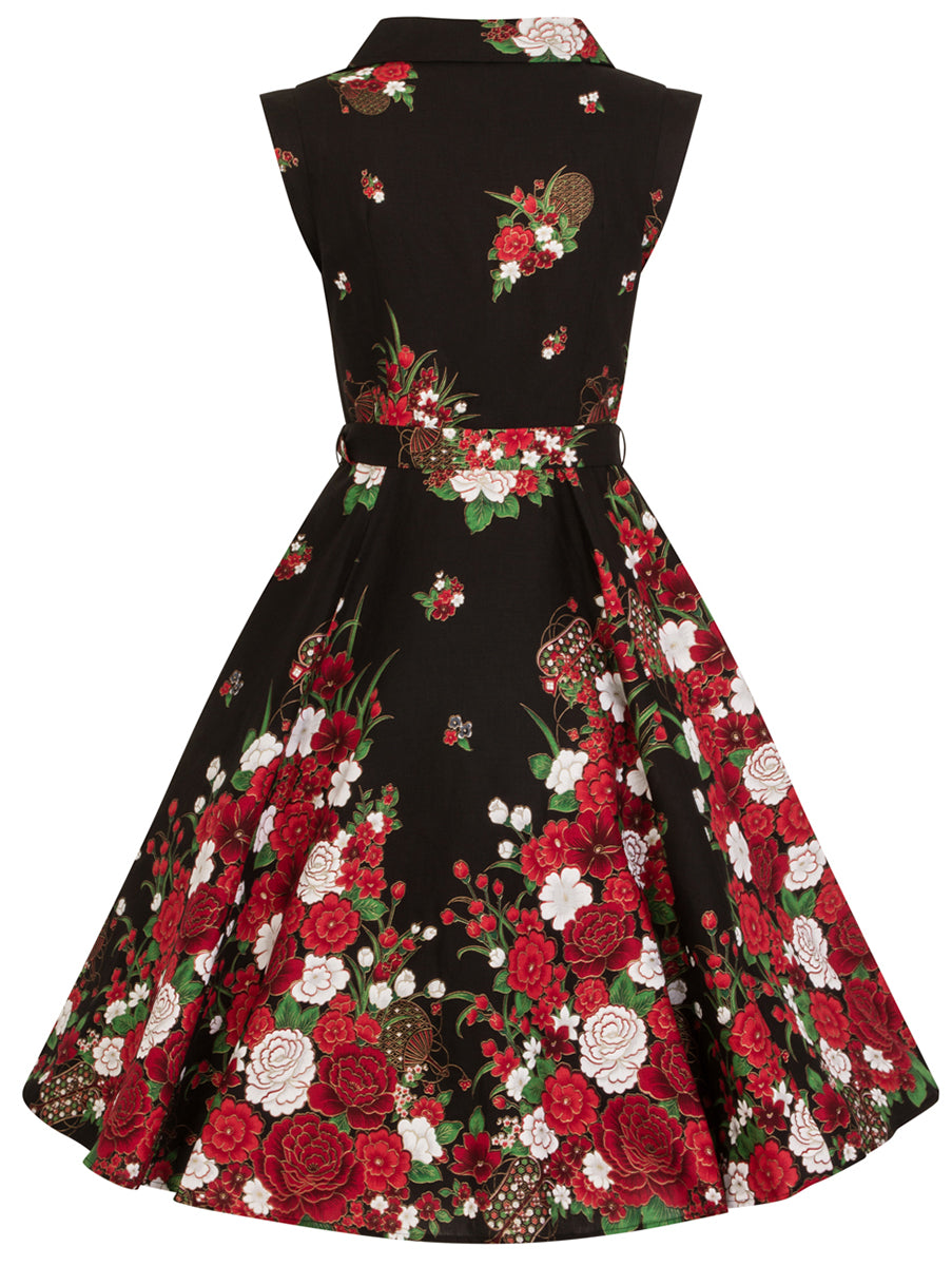 Hearts_and_Roses_FLORAL_SHIRTWAIST_Vintage_BLUMEN_Swing_Dress_KLEID-4