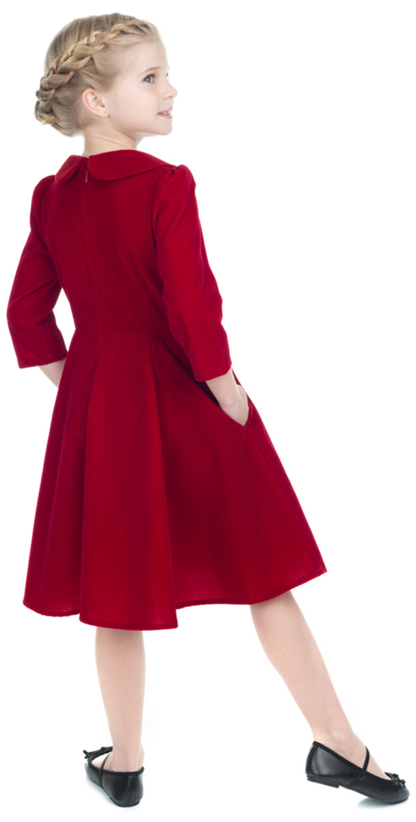 Hearts_and_Roses_GLAMOROUS_VELVET_Vintage_KIDS_Swing_TEA_DRESS_Kleid_Rot-2