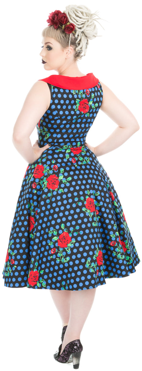 Hearts_and_Roses_ROSE_MARIE_Blumen_POLKA_DOT_Bow_Swing_Dress_KLEID-2