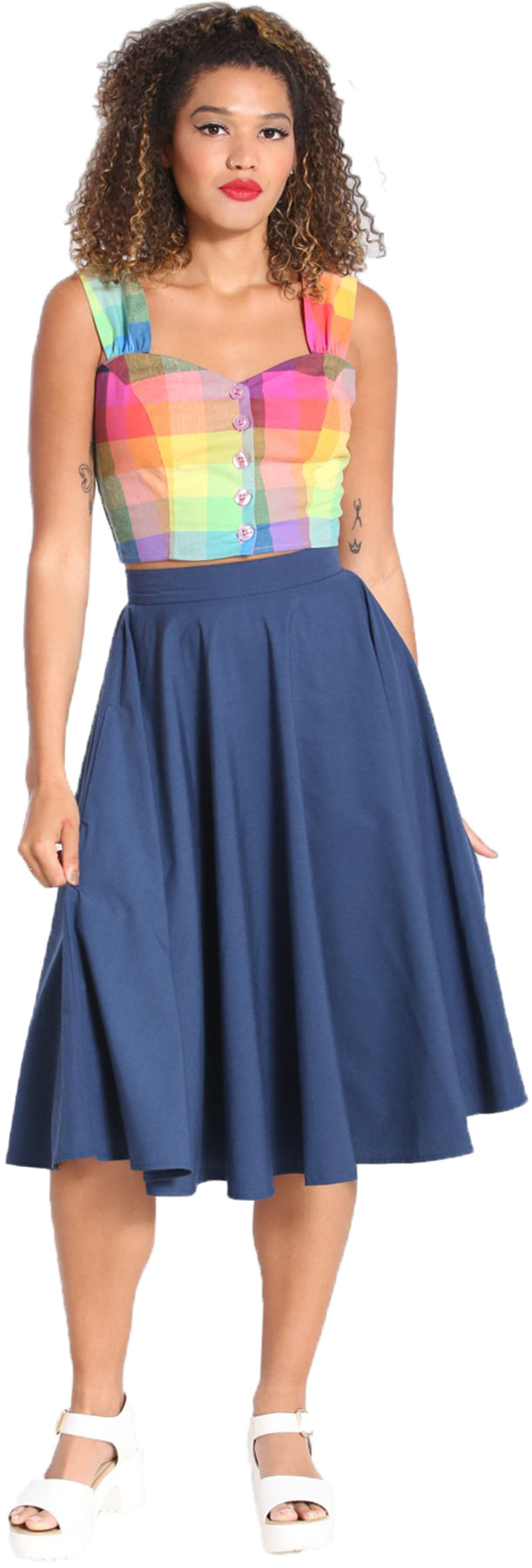 Hell_Bunny_ABI_50s_BASIC_Vintage_PLAIN_High_Waist_SWING_SKIRT_Tellerrock_Navyblau_Killer_Kirsche-1yQIirDjbVktMx