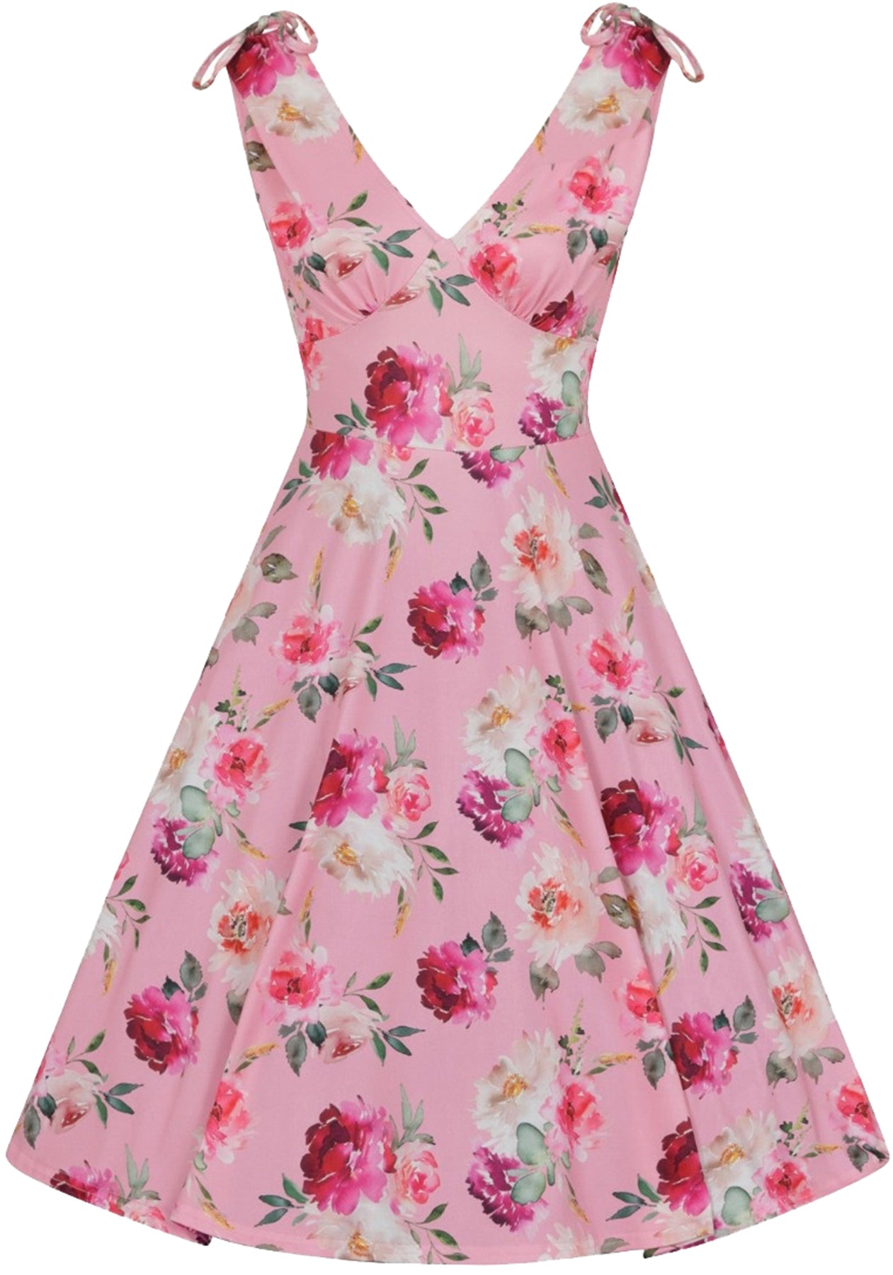 Hell_Bunny_ANA_ROSE_Vintage_BLUMEN_Flower_Rosen_V-Neck_SWING_DRESS_-_Pink_killr_kirsche_1