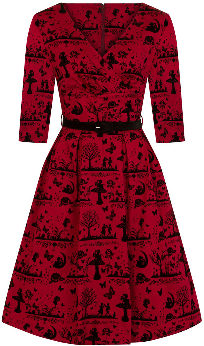 Hell_Bunny_ANDERSON_Flock_Fairy_Woodland_SWING_DRESS_Kleid_Plus_Size_Rot-2