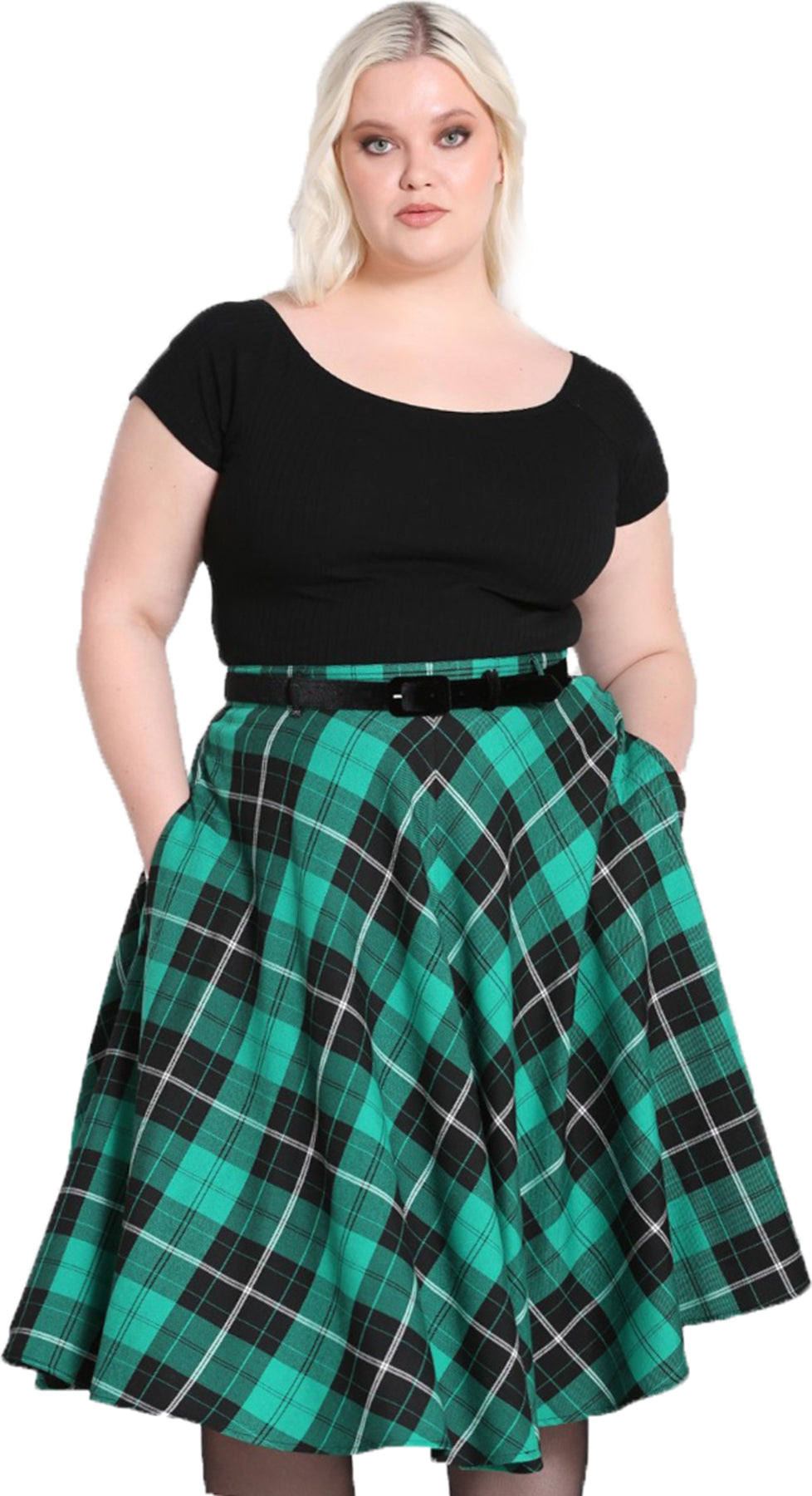 Hell_Bunny_BERYL_CHECK_50s_TARTAN_Karo_Velvet_Swing_Skirt_TELLERROCK_Plus_Size_Killer_Kirsche-2