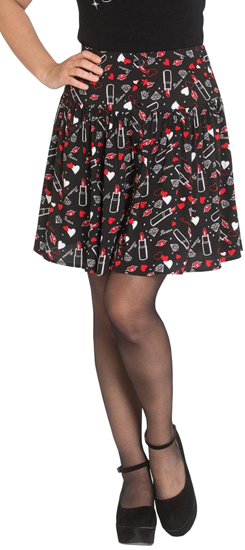 Hell_Bunny_BISOUS_Lipstick_HERZEN_Lippen_Diamond_MINI_ROCK_Swing_Skirt_killer_kirsceheBhJrxbKQpvyur