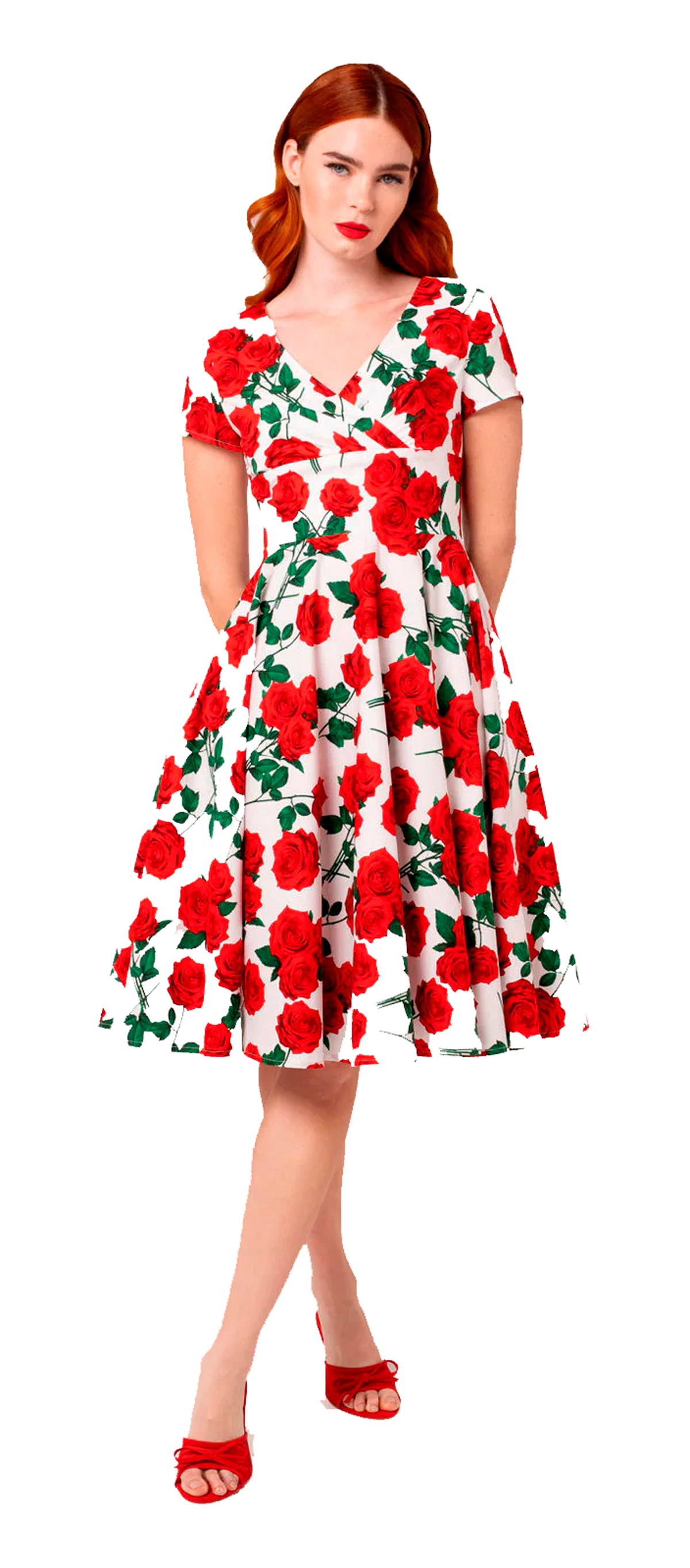 Hell_Bunny_DOLCE_VITA_Vintage_ROSEN_Floral_Retro_Red_Roses_V-Neck_SWING_DRESS_Kleid_-_Weiss-1