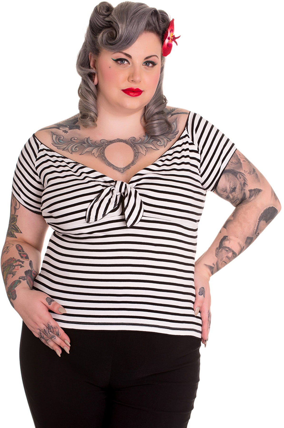 Hell_Bunny_DOLLY_Sailor_50s_STREIFEN_Knot_Tie_SHIRT_Blk_PLUS_SIZE_killer_kirsche_ScYyDtFNlWMtQ