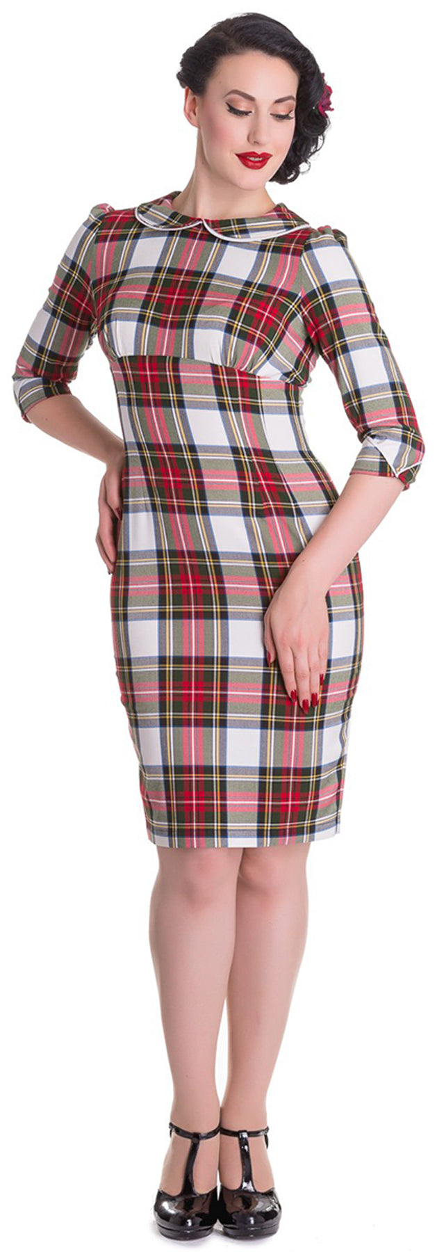 Hell_Bunny_DORALEE_Vintage_Karo_TARTAN_Peter_Pan_PENCIL_DRESS_Kleid_killer_kirscheOnO25dpPzTw1A