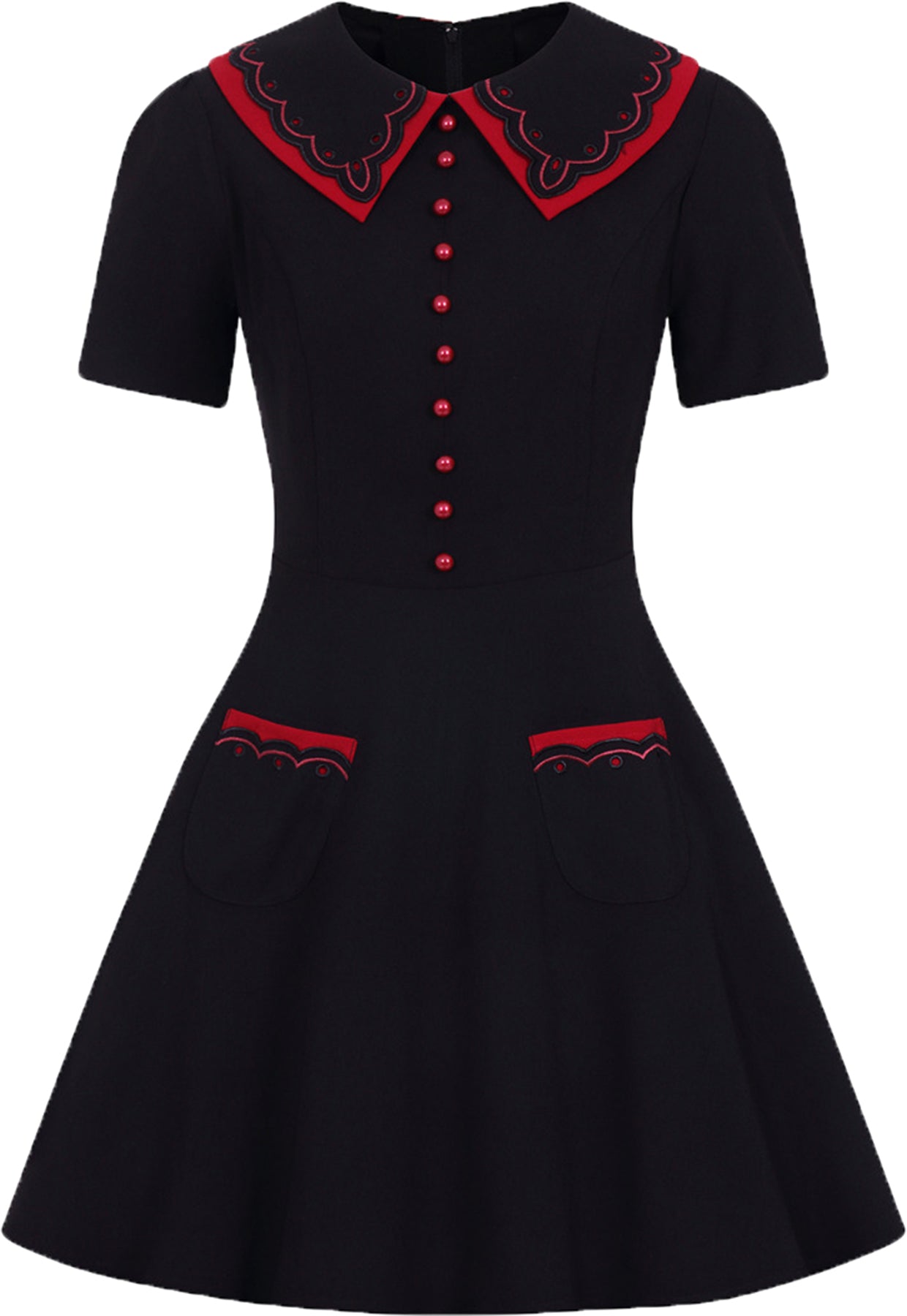 Hell_Bunny_EMMA_MINI_Vintage_TWO-TONE_Kragen_Kurzarm_SWING_DRESS_Kleid_Killer_Kirsche-4