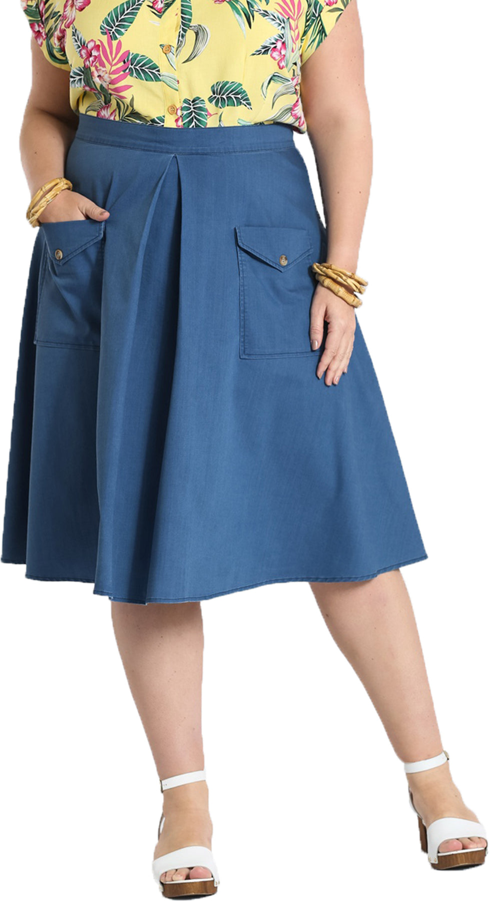 Hell_Bunny_FREDDIE_Vintage_CHAMBRAY_Denim_Plus_Size_SWING_SKIRT_A-Linie_Rock_Killer_Kirsche-1