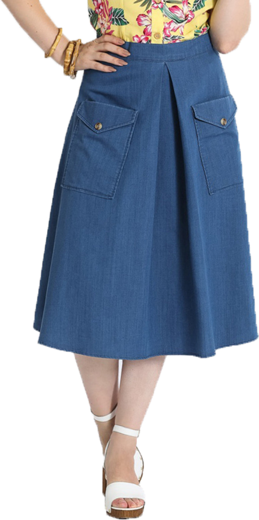 Hell_Bunny_FREDDIE_Vintage_CHAMBRAY_High_Waist_50s_SWING_SKIRT_A-Linie_Rock_Killer_Kirsche-1kctZfVXeVlEqt