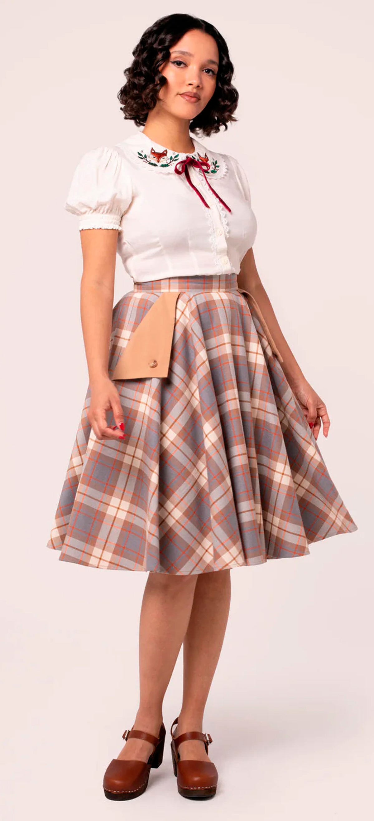 Hell_Bunny_JOSELINE_TARTAN_50s_Karo_Pocket_Vintage_Glamour_TELLERROCK_Swing_Skirt_-_Karamel-3